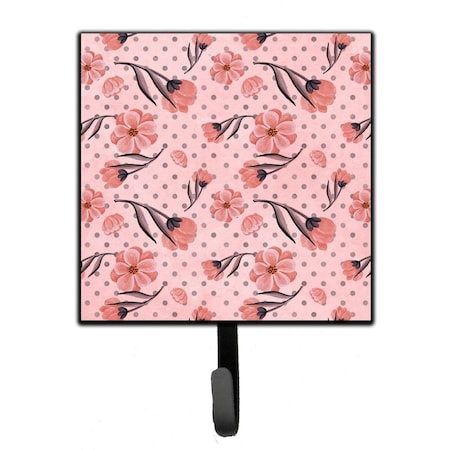 Carolines Treasures Pink Flowers and Polka Dots Leash or Key Holder, 4.25 x 1 x 7 in. BB7499SH4